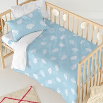 Bettbezug-Set HappyFriday Basic Kids Blau Babybettchen 2 Stücke