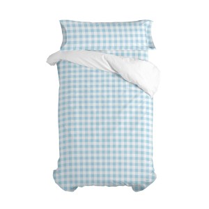 Parure de couette HappyFriday Basic Kids Bleu Lit 1 persone Vichy 2 Pièces