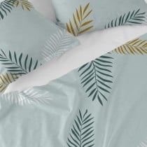 Drap HappyFriday Blanc Foliage Mint Multicouleur 240 x 270 cm