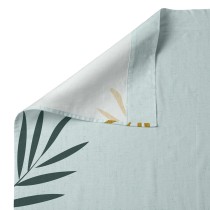 Drap HappyFriday Blanc Foliage Mint Multicouleur 240 x 270 cm