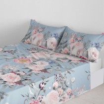 Drap HappyFriday Soft bouquet Multicouleur 160 x 270 cm