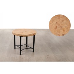 Side table Romimex Black Natural Metal Pine 60 x 45 x 60 cm