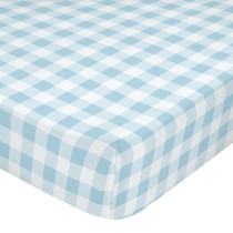 Fitted sheet HappyFriday BASIC KIDS Blue White 70 x 140 x 14 cm