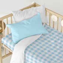 Fitted sheet HappyFriday BASIC KIDS Blue White 70 x 140 x 14 cm