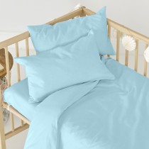 Drap housse HappyFriday BASIC KIDS Bleu 60 x 120 x 14 cm