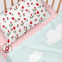 Drap housse HappyFriday MR FOX Multicouleur Rose 60 x 120 x 14 cm