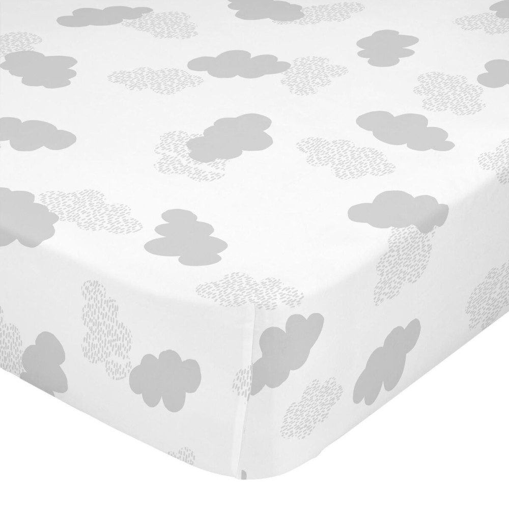 Fitted sheet HappyFriday BASIC KIDS Grey 105 x 200 x 32 cm