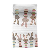 Couvre-lit HappyFriday Moshi Moshi Multicouleur 200 x 260 cm Lapin