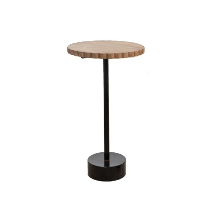 Beistelltisch Romimex Schwarz natürlich Metall Holz MDF 38 x 66 x 38 cm