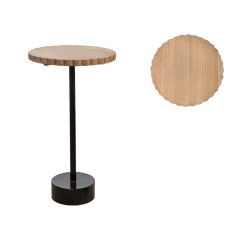 Beistelltisch Romimex Schwarz natürlich Metall Holz MDF 38 x 66 x 38 cm