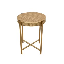 Side table Romimex Golden Gold Wood Metal 40 x 54 x 40 cm