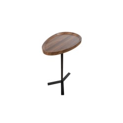 Table d'appoint Romimex Marron Noir Bois Métal 45 x 63 x 30 cm