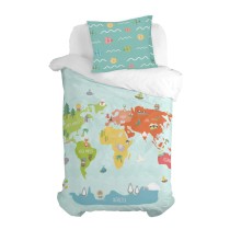 Taie d'oreiller HappyFriday Happynois World map Multicouleur 60 x 70 cm