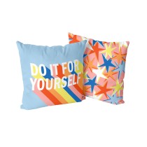 Housse de coussin HappyFriday Aware Do it  Multicouleur 50 x 50 cm 2 Pièces