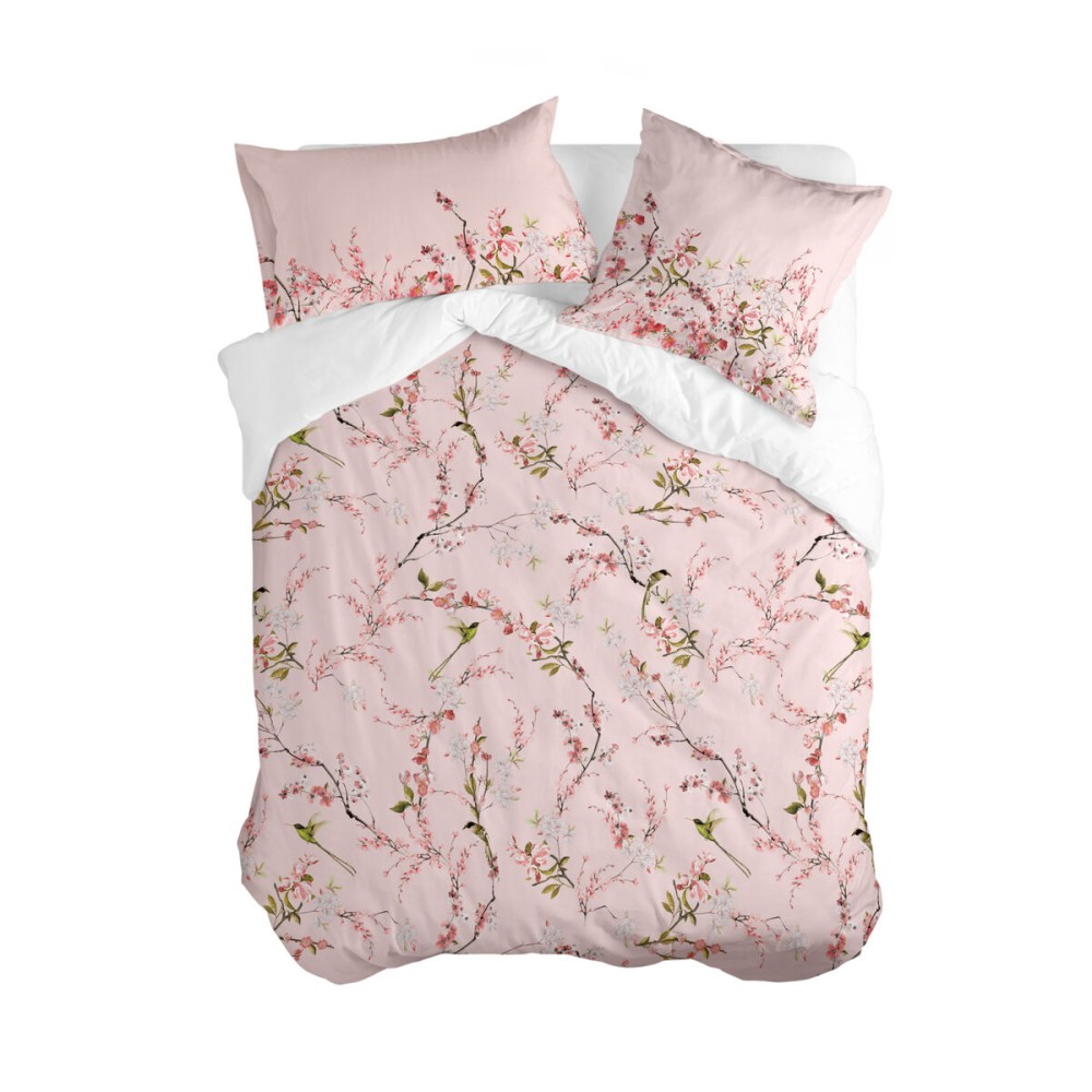 Housse de Couette HappyFriday Chinoiserie rose Multicouleur 260 x 240 cm