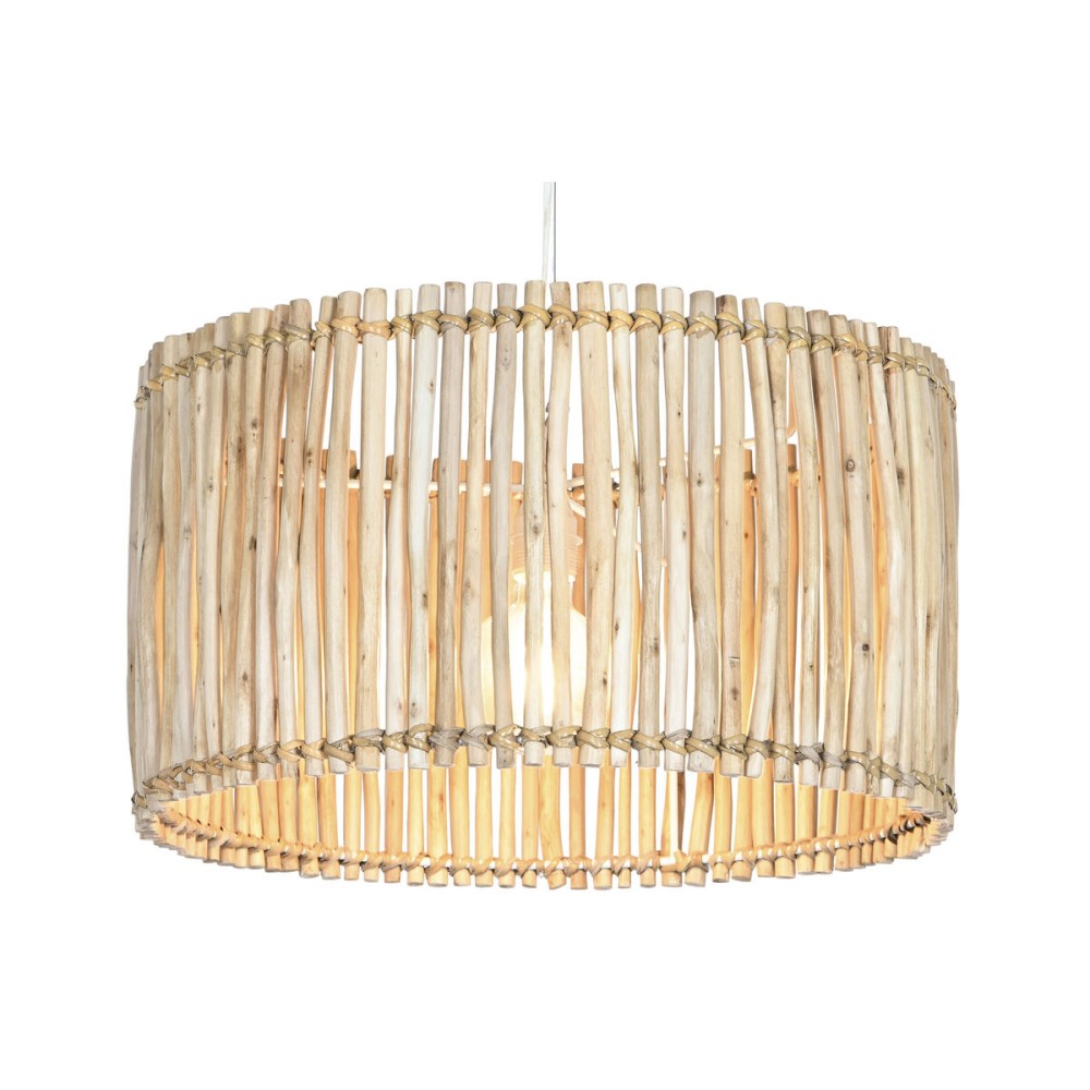 Ceiling Light Home ESPRIT Natural Eucalyptus wood 50 W 50 x 50 x 28 cm