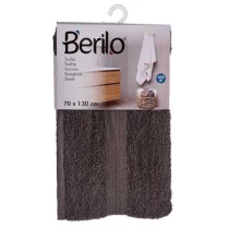 Serviette de toilette Berilo 89670 Gris 80 % coton 20 % Polyester 70 x 130 cm (3 Unités)