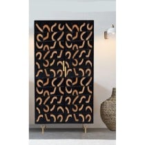 Armoire Romimex Noir Naturel Bois de manguier 90 x 180 x 40 cm