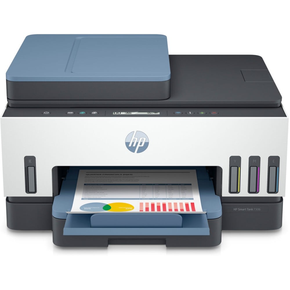 Multifunktionsdrucker HP Impresora multifunción HP Smart Tank 7306, Impresión, escaneado, copia, AAD y Wi-Fi, AAD de 35 hojas E