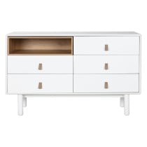 Commode Home ESPRIT Blanc Naturel polypropylène Bois MDF 120 x 40 x 75 cm