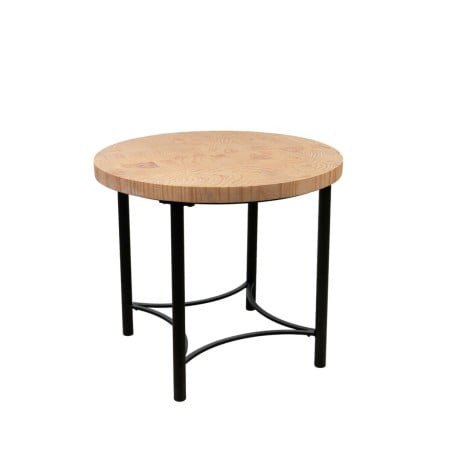 Table d'appoint Romimex Noir Naturel Métal Bois de pin 50 x 52 x 50 cm