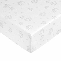 Fitted bottom sheet Peppa Pig White Grey 105 x 200 cm 100% cotton