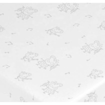 Drap housse Peppa Pig Blanc Gris 60 x 120 cm 100 % coton