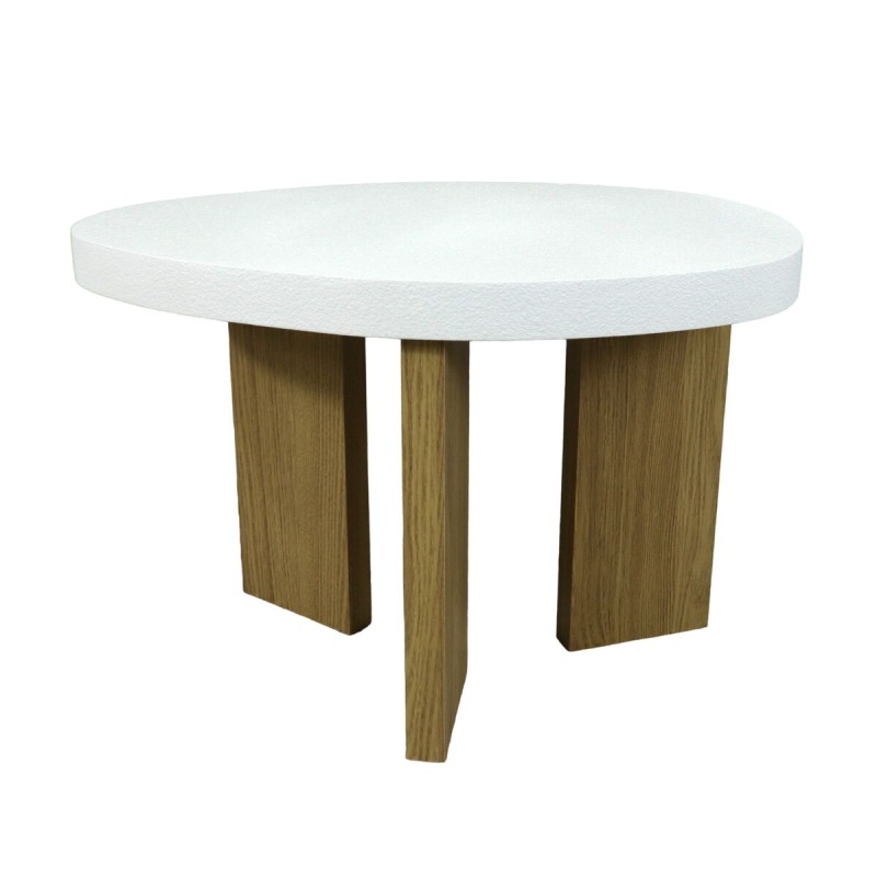 Table d'appoint Romimex Blanc Naturel Bois MDF 60 x 40 x 60 cm