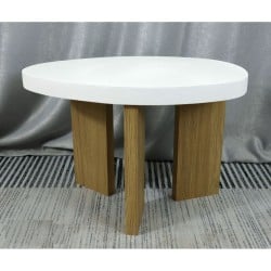 Table d'appoint Romimex Blanc Naturel Bois MDF 60 x 40 x 60 cm