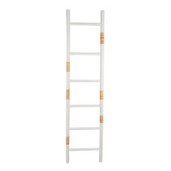 porte-manteaux Romimex Blanc osier Bois d'épicéa Escalier 49 x 180 x 4 cm