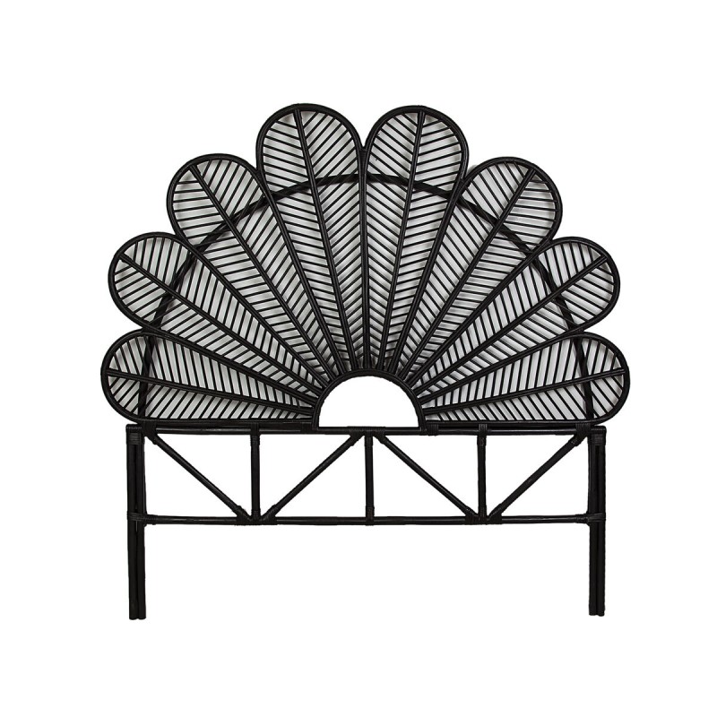 Headboard Romimex Black Rattan 160 x 160 x 5 cm