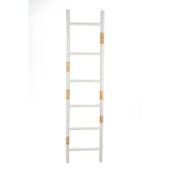 porte-manteaux Romimex Blanc osier Bois d'épicéa Escalier 49 x 180 x 4 cm