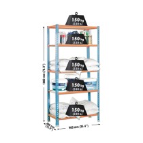 Étagère Simon Rack Maderclick 5/400 750 kg Métal 5 Etagères Contre-plaqué (180 x 90 x 40 cm)