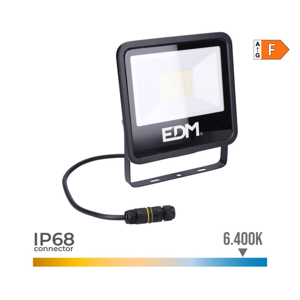 LED spotlight EDM 70403 Black F 50 W 4000 Lm (6400 K)