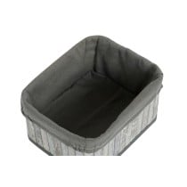 Set de basket DKD Home Decor Blanc Gris Bambou Bois MDF 51 x 35 x 33 cm