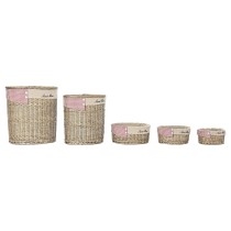 Lot de paniers DKD Home Decor Rouge Beige Naturel osier Cottage 51 x 37 x 56 cm (5 Pièces) (5 Unités)