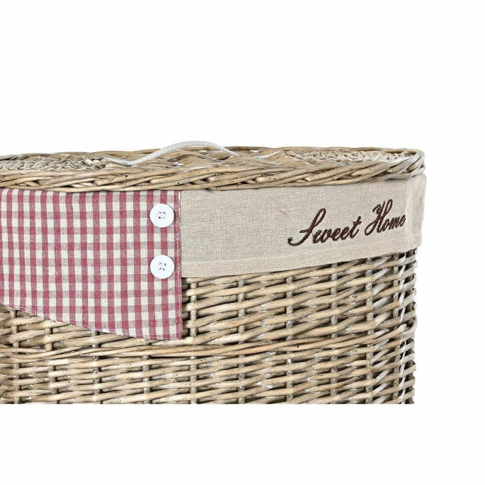 Lot de paniers DKD Home Decor Rouge Beige Naturel osier Cottage 51 x 37 x 56 cm (5 Pièces) (5 Unités)