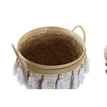 Basket set DKD Home Decor 39 x 39 x 55 cm Bamboo Fringe Boho