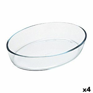 Plat de Four Pyrex Classic Vidrio Transparent verre Ovale 40 x 28 x 7 cm (4 Unités)