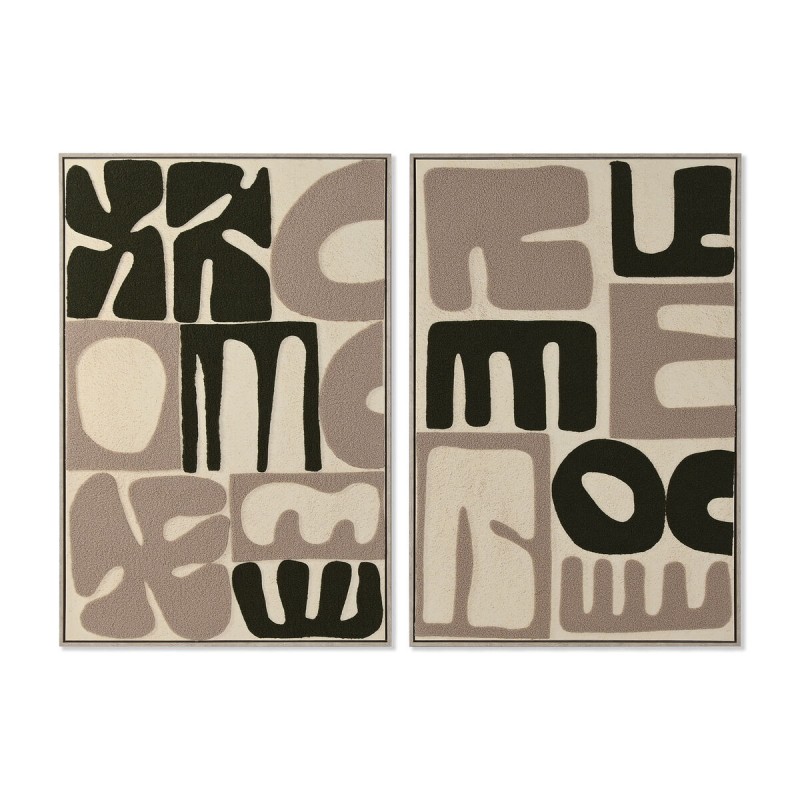 Painting Home ESPRIT Green Beige Abstract Modern (2 Units)