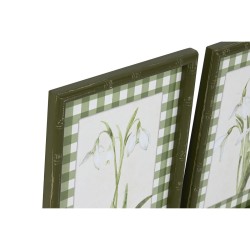 Cadre Home ESPRIT Vert Beige Shabby Chic Plantes botaniques 30 x 2,5 x 40 cm (4 Unités)