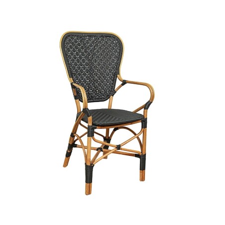 Sitz Romimex Schwarz natürlich Bambus Rattan 52 x 103 x 59 cm