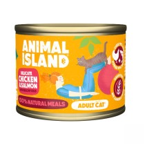 Aliments pour chat ANIMAL ISLAND Adult cat Poulet Saumon 200 g