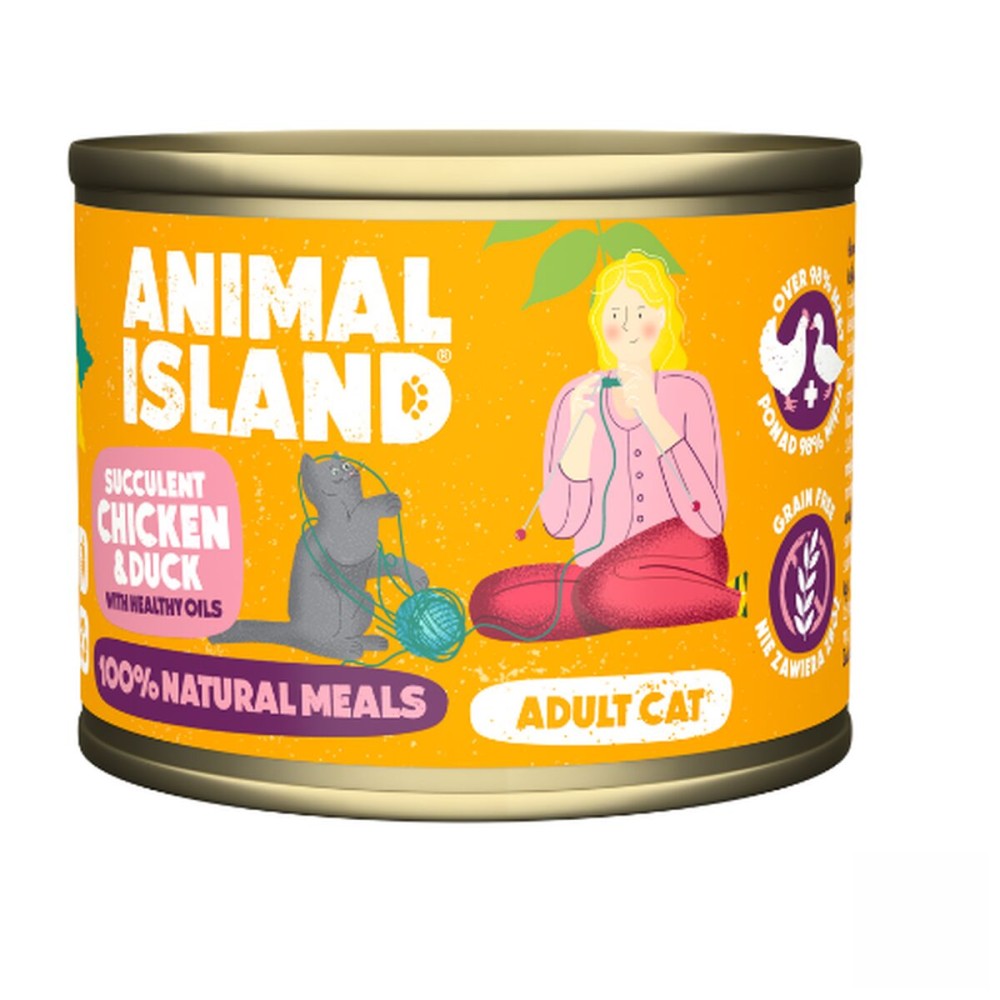 Aliments pour chat ANIMAL ISLAND Adult cat Dinde 200 g