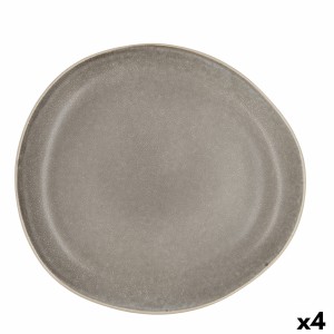 Assiette plate Bidasoa Gio Irrégulier Gris Céramique 26,5 cm (4 Unités)