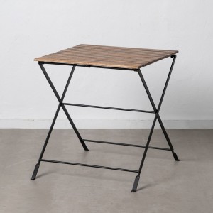 Table d'appoint 70 x 70 x 76 cm Naturel Noir Bois Fer