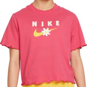 Child's Short Sleeve T-Shirt ENERGY BOXY FRILLY Nike DO1351 666  Pink