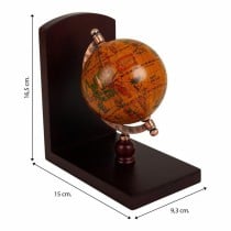 Bookend Alexandra House Living Brown Metal ABS MDF Wood Globe 9 x 16 x 15 cm