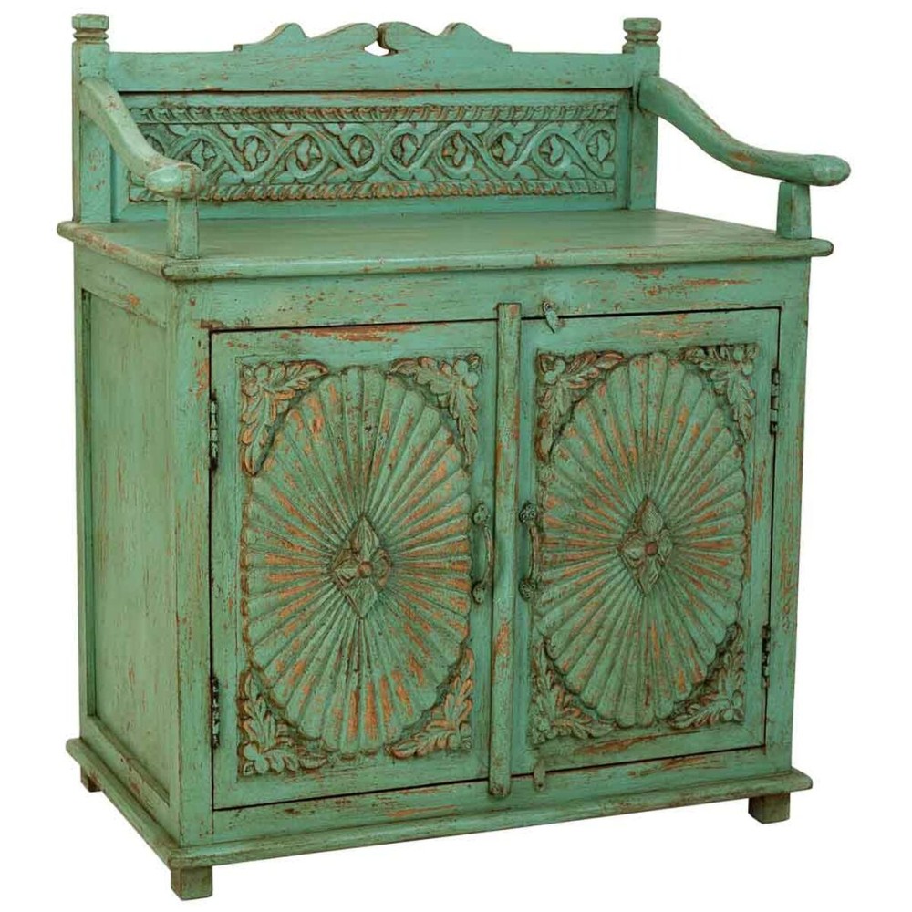 Sideboard Alexandra House Living Green Iron Mango wood 42 x 85 x 70 cm