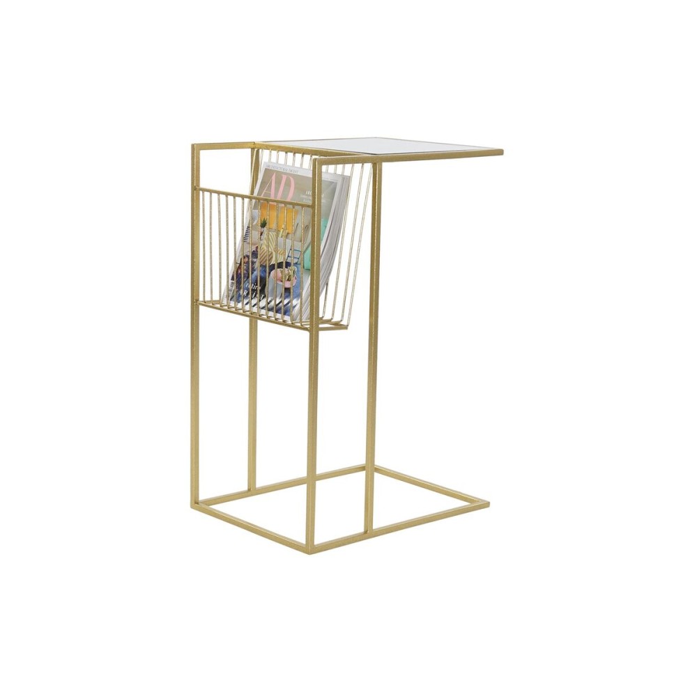 Magazine rack DKD Home Decor Golden Metal Mirror 48 x 35 x 71 cm